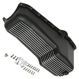 TRANS-DAPT PERFORMANCE PRODUCTS FINNED, BLACK ALUMINUM, OEM-STYLE OIL PAN; 4 QTS. CAPACITY; 1955-79 SB CHEVY 283-350