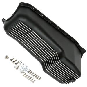 TRANS-DAPT PERFORMANCE PRODUCTS, FINNED OEM-STYLE OIL PAN, BLACK ALUMINUM, 4 QTS. CAPACITY; 1986-00 SB CHEVY 305-350