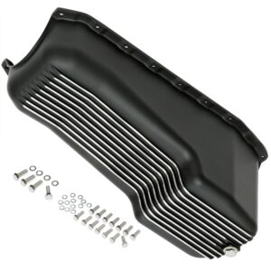 TRANS-DAPT PERFORMANCE PRODUCTS, FINNED OIL PAN, BLACK ALUMINUM;  1980-85 SB CHEVY 305-350