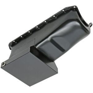 TRANS-DAPT PERFORMANCE PRODUCTS STREET & STRIP OIL PAN WITH KICKOUTS, BLACK STEEL, 7 QTS. CAPACITY; 8-1/4 IN. DEEP; 1955-79 CHEVY 283-400