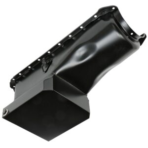 TRANS-DAPT PERFORMANCE PRODUCTS STREET & STRIP OIL PAN WITH KICKOUTS, BLACK STEEL, 6 QTS. CAPACITY; 8-1/4 IN. DEEP; 1965-95 CHEVY 396-454 (NOT GEN V/VI ENGINES)