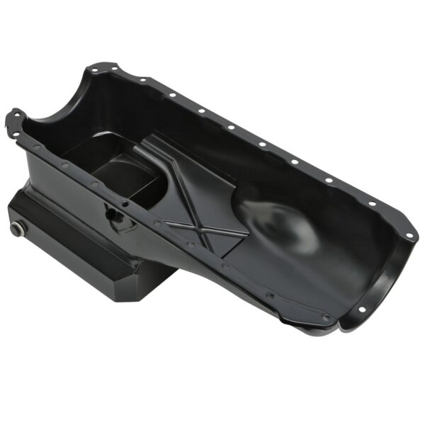 TRANS-DAPT PERFORMANCE PRODUCTS STREET & STRIP OIL PAN WITH KICKOUTS, BLACK STEEL, 6 QTS. CAPACITY; 8-1/4 IN. DEEP; 1965-95 CHEVY 396-454 (NOT GEN V/VI ENGINES)