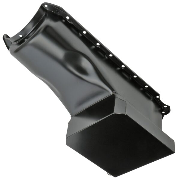 TRANS-DAPT PERFORMANCE PRODUCTS STREET & STRIP OIL PAN WITH KICKOUTS, BLACK STEEL, 6 QTS. CAPACITY; 8-1/4 IN. DEEP; 1965-95 CHEVY 396-454 (NOT GEN V/VI ENGINES)