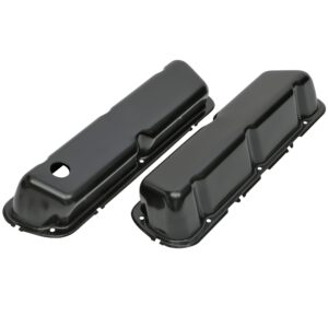 TRANS-DAPT PERFORMANCE PRODUCTS O.E.M. REPRODUCTION DESIGN VALVE COVERS; STOCK; 1986-1995 FORD 5.0L- BLACK STEEL