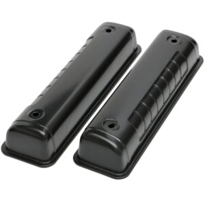 TRANS-DAPT PERFORMANCE PRODUCTS O.E.M. REPRODUCTION DESIGN VALVE COVERS; STOCK; 1956-1962 FORD Y-BLOCK- BLACK STEEL