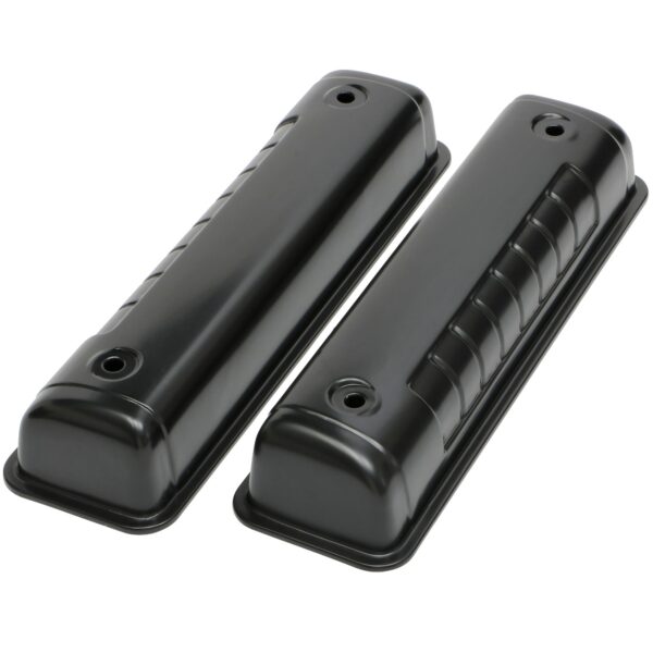 TRANS-DAPT PERFORMANCE PRODUCTS O.E.M. REPRODUCTION DESIGN VALVE COVERS; STOCK; 1956-1962 FORD Y-BLOCK- BLACK STEEL