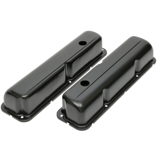 TRANS-DAPT PERFORMANCE PRODUCTS TRADITIONAL DESIGN VALVE COVERS; STOCK; FORD 352, 360, 390, 406, 427, 428 (NOT COBRAJET 428)- BLACK STEEL