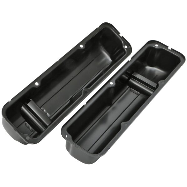 TRANS-DAPT PERFORMANCE PRODUCTS TRADITIONAL DESIGN VALVE COVERS; STOCK; FORD 352, 360, 390, 406, 427, 428 (NOT COBRAJET 428)- BLACK STEEL