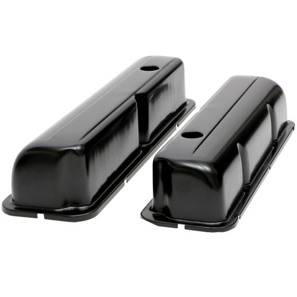 TRANS-DAPT PERFORMANCE PRODUCTS TRADITIONAL DESIGN VALVE COVERS; STOCK; FORD 352, 360, 390, 406, 427, 428 (NOT COBRAJET 428)- BLACK STEEL