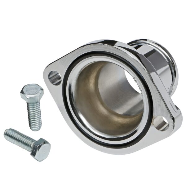 TRANS-DAPT PERFORMANCE PRODUCTS STRAIGHT-UP STYLE WATER NECK; (O-RING SEAL); FITS 1970-74 FORD 351C (5.8L)- CHROME STEEL