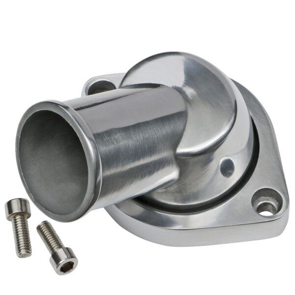 TRANS-DAPT PERFORMANCE PRODUCTS 30 DEGREE, SWIVEL STYLE WATER NECK; 1997-2015 GM LS (GEN III/IV) ENGINES- POLISHED ALUMINUM