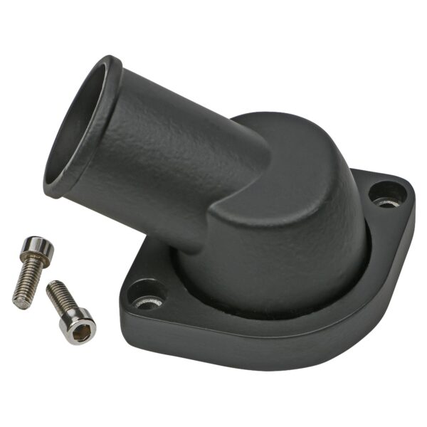 TRANS-DAPT PERFORMANCE PRODUCTS 30 DEGREE, SWIVEL STYLE WATER NECK; 1997-2015 GM LS (GEN III/IV) ENGINES- BLACK ALUMINUM