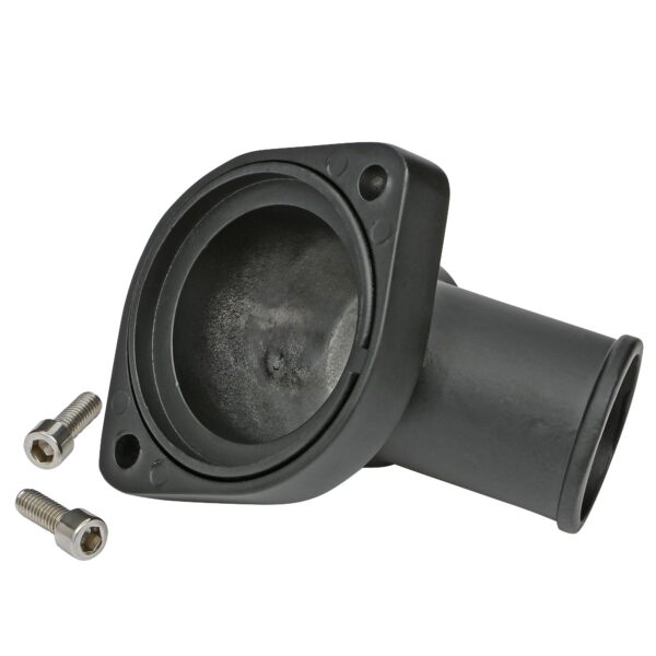 TRANS-DAPT PERFORMANCE PRODUCTS 30 DEGREE, SWIVEL STYLE WATER NECK; 1997-2015 GM LS (GEN III/IV) ENGINES- BLACK ALUMINUM