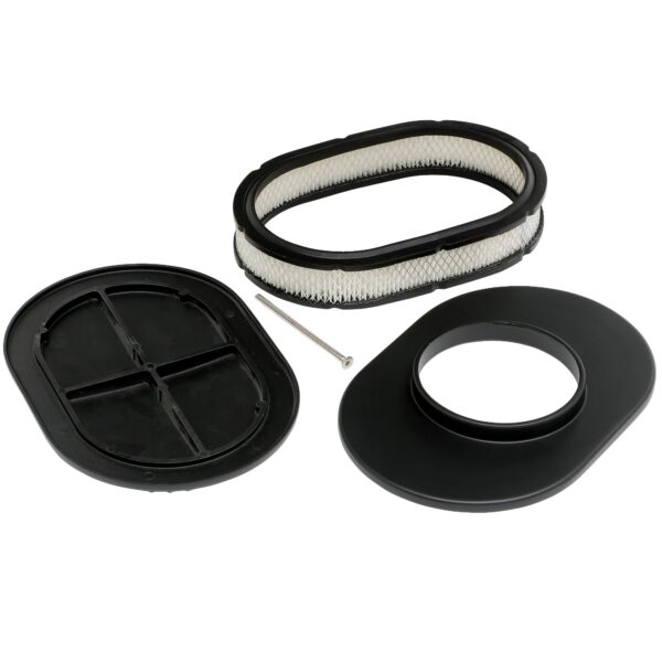 TRANS-DAPT PERFORMANCE PRODUCTS OVAL AIR CLEANER SET; PARTIALLY FINNED; 8-3/8 IN. WIDTH, 12 IN. LENGTH; RAISED BASE- BLACK ALUMINUM