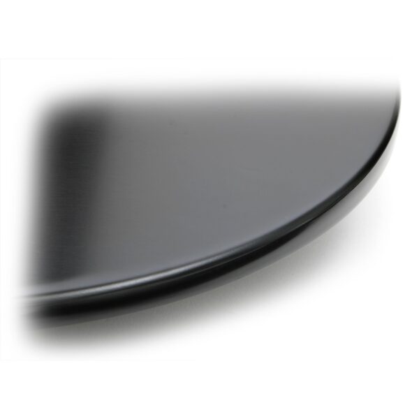 TRANS-DAPT PERFORMANCE PRODUCTS ROUND AIR CLEANER SET; SMOOTH ALUMINUM TOP; 14 IN. DIAMETER, 3 IN. TALL; RECESSED STEEL BASE- BLACK ALUMINUM/STEEL