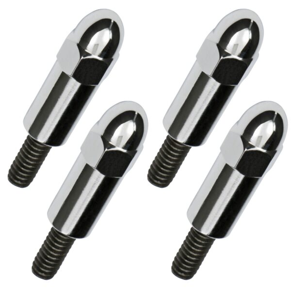 1-3/8 IN. TALL, STEEL ACORN-STYLE VALVE COVER STUDS; 1/4-20 THREAD- CHROME