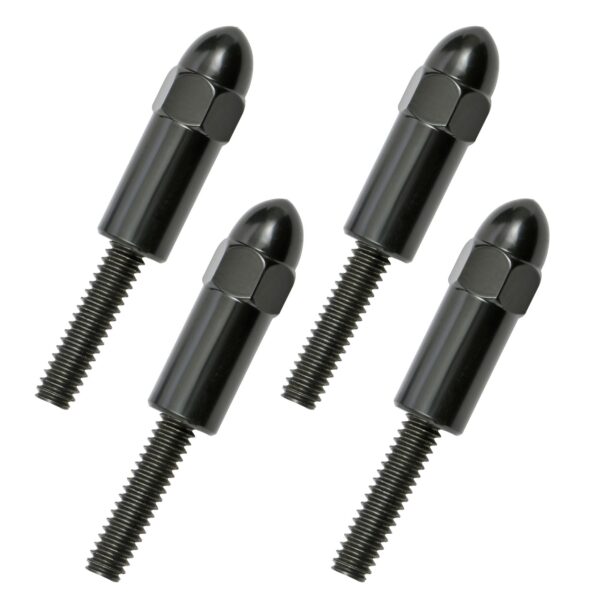 1-3/8 IN. TALL, STEEL ACORN-STYLE VALVE COVER STUDS; 1/4-20 THREAD- BLACK FINISH
