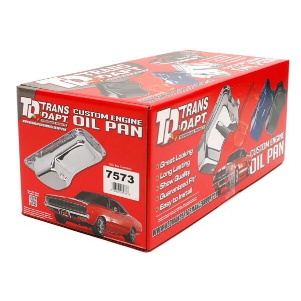 TRANS-DAPT PERFORMANCE PRODUCTS 1966-UP MOPAR 361-440 B AND RB, 426 POWDER COATED OEM STYLE OIL PAN- ASPHALT BLACK (7 QTS.)