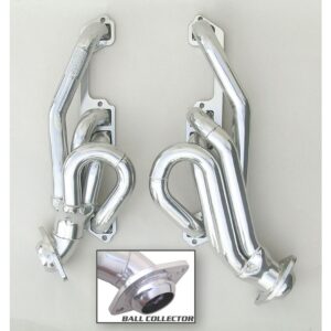 HEDMAN HEDDERS; 1996-03 DODGE TRUCK, DURANGO, DAKOTA 5.2L or 5.9L V8; 2WD AND 4WD; 1-1/2 IN. DIAMETER REPLACEMENT HEADERS, STOCK COLLECTORS- HTC POLISHED-SILVER CERAMIC-COATED, MILD STEEL