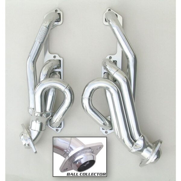 HEDMAN HEDDERS; 1996-03 DODGE TRUCK, DURANGO, DAKOTA 5.2L or 5.9L V8; 2WD AND 4WD; 1-1/2 IN. DIAMETER REPLACEMENT HEADERS, STOCK COLLECTORS- HTC POLISHED-SILVER CERAMIC-COATED, MILD STEEL