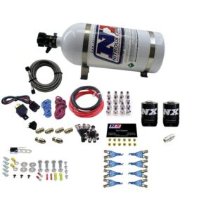 Nitrous Express 8-CYL SOFT LINE, SHARK, RAIL, 10LB BOTTLE, Pushloc