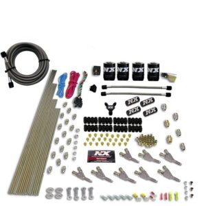 Nitrous Express VORTECH NOZZLE SYSTEM (200-500HP) GAS W/ DIST. BLOCK & 4 SOLENOIDS LESS BOTTLE