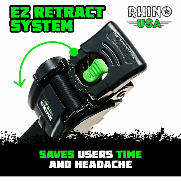 RHINO USA RETRACTABLE TRANSOM STRAPS (2 PACK-STAINLESS)
