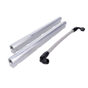 Fuel Rails; TSP Velocity Billet with Mid Pipe; OEM Style LS; Clear Anodized
