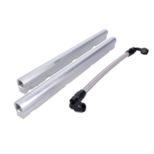 Fuel Rails; TSP Velocity Billet with Mid Pipe; OEM Style LS; Clear Anodized