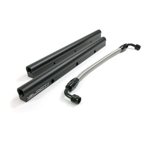 TSP Fuel Rails; TSP Velocity Billet Aluminum with Mid Pipe; LS7; Black