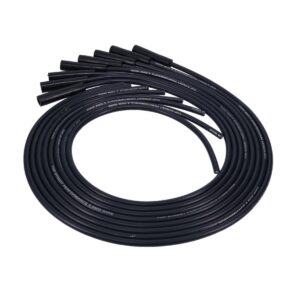 LS/LT Universal Ignition Wires; 8.5mm Black; Straight Black Plug Boots