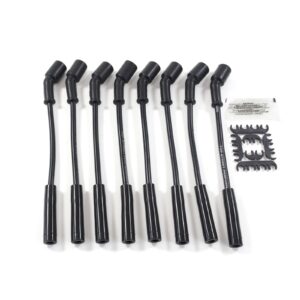 TSP GM LS1/LS6 Ignition Wires; 8.5mm Black; Straight Plug Boots