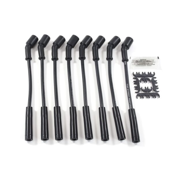 TSP GM LS1/LS6 Ignition Wires; 8.5mm Black; Straight Plug Boots