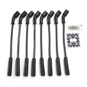 TSP GM LS Truck Ignition Wires; 8.5mm Black; Straight Plug Boots