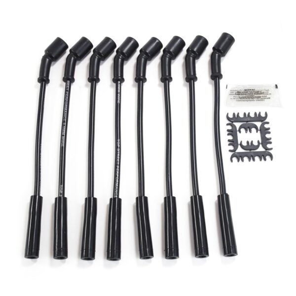 TSP GM LS Truck Ignition Wires; 8.5mm Black; Straight Plug Boots