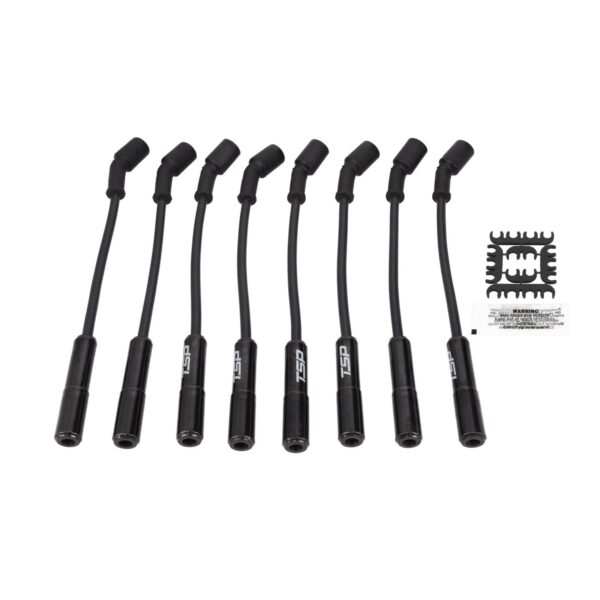 GM LS Truck Ignition Wires; 8.5mm Black; Straight Black Ceramic Plug Boots