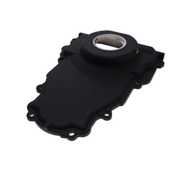 TSP GM LS 1-Piece Black Aluminum Timing Cover with Crank Seal and Gasket