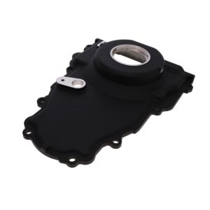 TSP GM LS 1-Piece Black Aluminum Timing Cover with Cam Position Sensor Provision