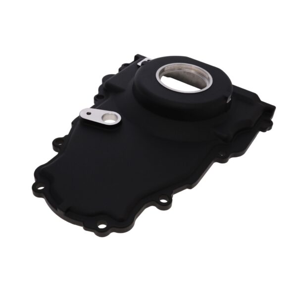 TSP GM LS 1-Piece Black Aluminum Timing Cover with Cam Position Sensor Provision