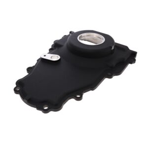 TSP GM LS 1-Piece Black Aluminum Timing Cover with Cam Position Sensor Provision, Harness, Crank Seal, and Gasket