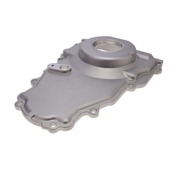 TSP GM LS 1-Piece Satin Aluminum Timing Cover with Cam Position Sensor Provision, Harness, Crank Seal, and Gasket