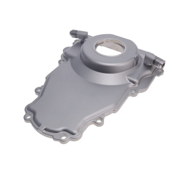 TSP GM LS 1-Piece Satin Aluminum Timing Cover with Turbo Oil Drain Return