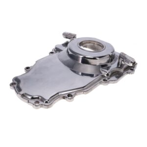 TSP GM LS 1-Piece Polished Aluminum Timing Cover with Turbo Oil Drain Return, Crank Seal, and Gasket