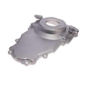 TSP GM LS 1-Piece Satin Aluminum Timing Cover with Turbo Oil Drain Return, Crank Seal, and Gasket