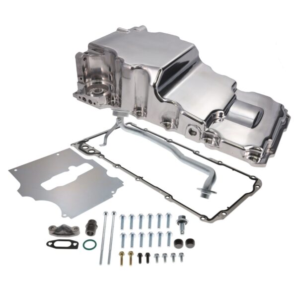 TSP Oil Pan; Cast Aluminum Low-profile Retro-fit 5.7-Quart; LS; Polished