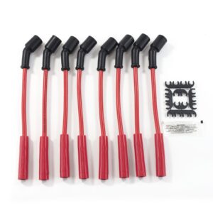 TSP GM LS1/LS6 Ignition Wires; 8.5mm Red; Straight Plug Boots