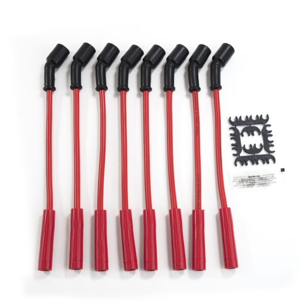 TSP GM LS Truck Ignition Wires; 8.5mm Red; Straight Plug Boots