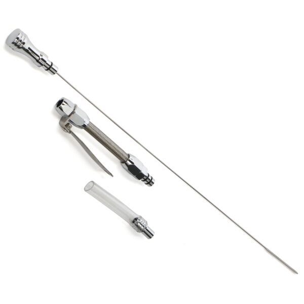 TRANS-DAPT PERFORMANCE PRODUCTS ALUMINUM OIL PAN DIPSTICK; BRAIDED TUBE- 1955-79 SB CHEVY 283-350