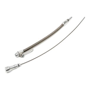TRANS-DAPT PERFORMANCE PRODUCTS ALUMINUM OIL PAN DIPSTICK; BRAIDED TUBE- 1965-90 BB CHEVY 396-454