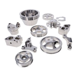 TSP GM LT Polished Serpentine Front Drive System Brackets, Pulleys, and Belt Tensioner